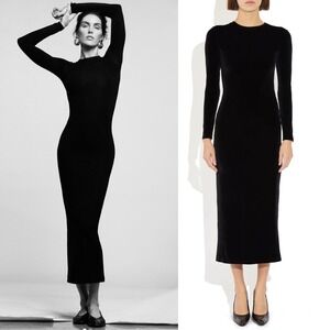 The Park Dress Charity Black Velvet Long Sleeve Maxi Dress Size Small